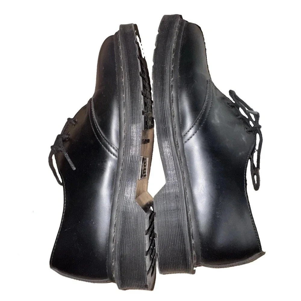 Dr Martens Oxford Shoes Mens Size 8 Us 1461 Mono Black Smooth Leather Dress